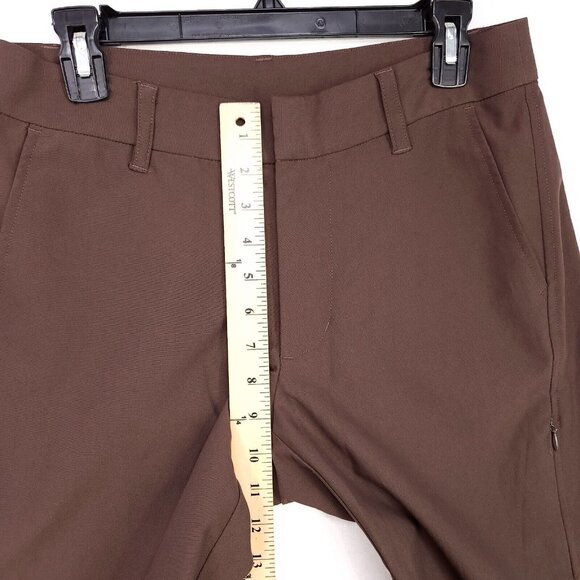 Patagonia Mystery Pants Flat Front Wide Leg Polyester Womens 8 Brown - Picture 9 of 14